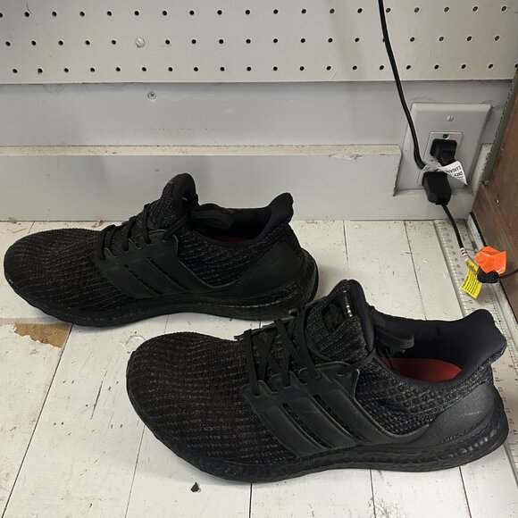 adidas Mens Black Lace Up Sneakers Size 9 - Picture 2 of 10